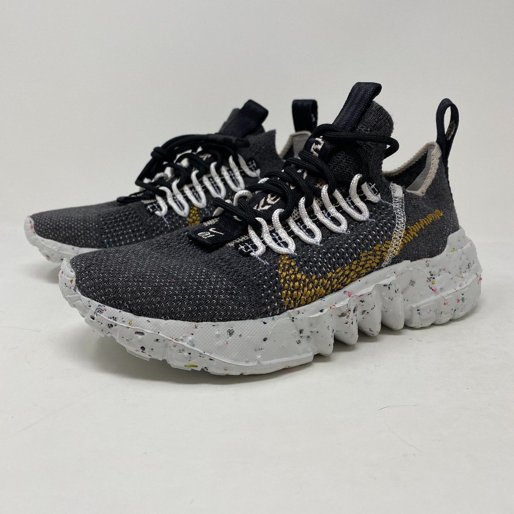 Nike Mens Space Hippie 01 Black Mesh Lace Up Round Low Top Sneaker Shoes Size 4